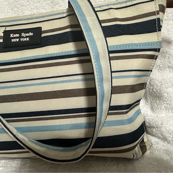 -SOLD-Kate Spade Stripped Canvas Tote Bag - Picture 14 of 15